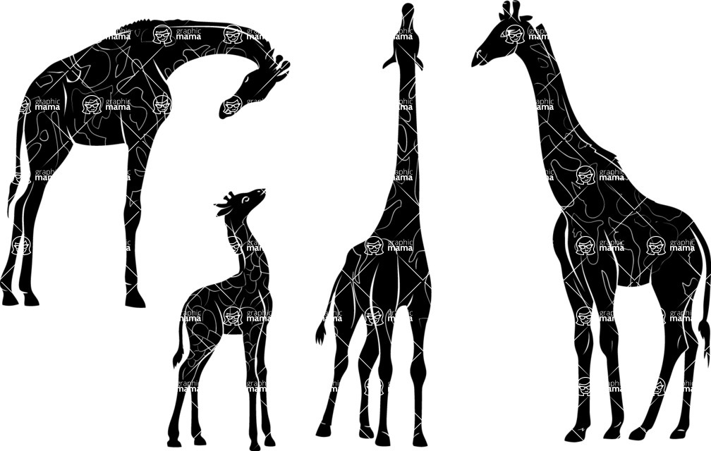 Vector silhouettes - Vector Giraffe Silhouettes Set